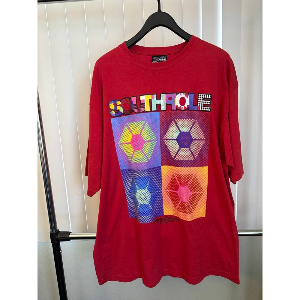 Men’s Southpole Logo Multicolor Red Graphic 
T-shirt Size X-large